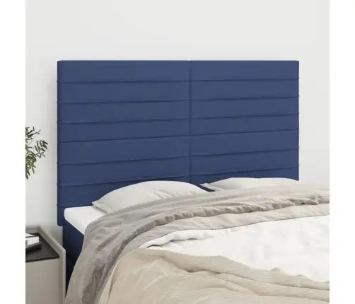 Gultas Galvgaļi, 4 Gab., 72X5X78/88 Cm, Zils Audums Vidaxl Gultas Galvgaļi, 4 Gab., 72X5X78/88 Cm, Zils Audums Vidaxl