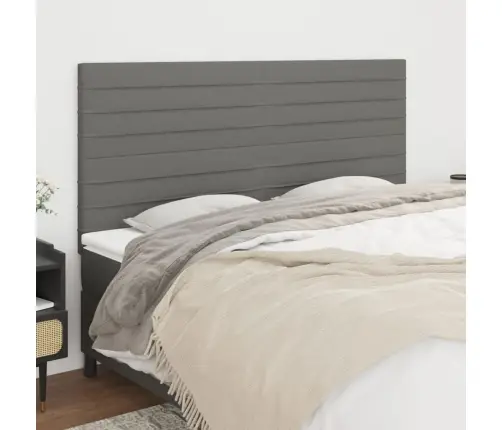 Gultas Galvgaļi, 4 Gab., 90X5X78/88 Cm, Tumši Pelēks Audums Vidaxl Gultas Galvgaļi, 4 Gab., 90X5X78/88 Cm, Tumši Pelēks Audums Vidaxl