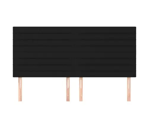 Gultas Galvgaļi, 4 Gab., 100X5X78/88 Cm, Melns Audums Vidaxl