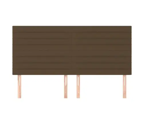 Gultas Galvgaļi, 4 Gab., 100X5X78/88 Cm,Tumši Brūns Audums Vidaxl