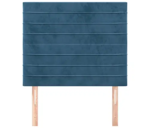 Gultas Galvgaļi, 2 Gab., 80X5X78/88 Cm, Tumši Zils Samts Vidaxl