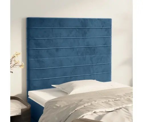Gultas Galvgaļi, 2 Gab., 80X5X78/88 Cm, Tumši Zils Samts Vidaxl