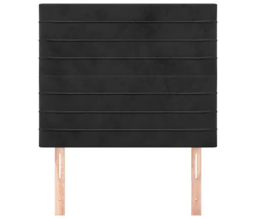 Galvūgalis, Juodas, 90X5X118/128 cm Aksominis