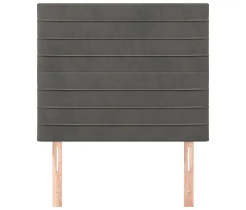 Gultas Galvgaļi, 2 Gab., 100X5X78/88 Cm, Tumši Pelēks Samts Vidaxl