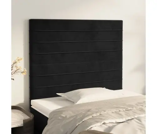 Galvūgalis, Juodas, 100X5X118/128 cm Aksomas