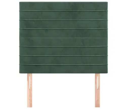 Gultas Galvgaļi, 2 Gab., 100X5X78/88 Cm, Tumši Zaļš Samts Vidaxl