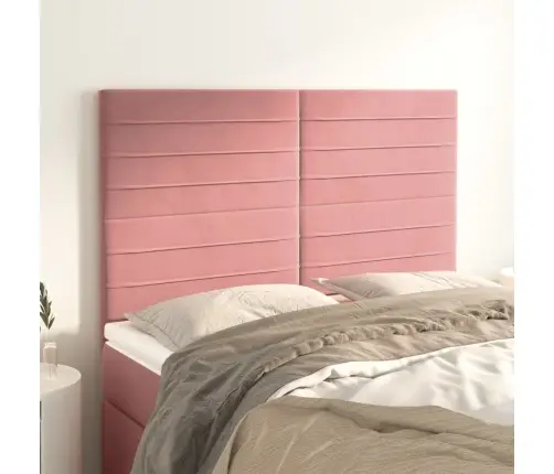 Galvūgalis, Rožinis, 144X5X118/128 cm Aksomas