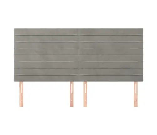 Gultas Galvgaļi, 4 Gab., 80X5X78/88 Cm, Gaiši Pelēks Samts Vidaxl Gultas Galvgaļi, 4 Gab., 80X5X78/88 Cm, Gaiši Pelēks Samts Vidaxl