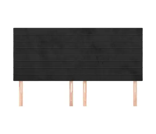 Gultas Galvgaļi, 4 Gab., 80X5X78/88 Cm, Melns Samts Vidaxl