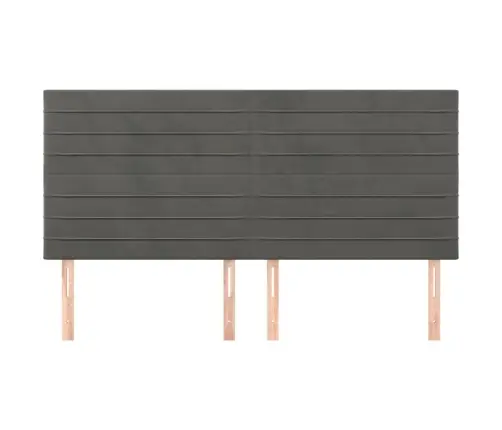 Galvūgalis, Tamsiai Pilkas, 200X5X118/128 cm Aksomas