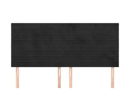 Gultas Galvgaļi, 4 Gab., 100X5X78/88 Cm, Melns Samts Vidaxl Gultas Galvgaļi, 4 Gab., 100X5X78/88 Cm, Melns Samts Vidaxl