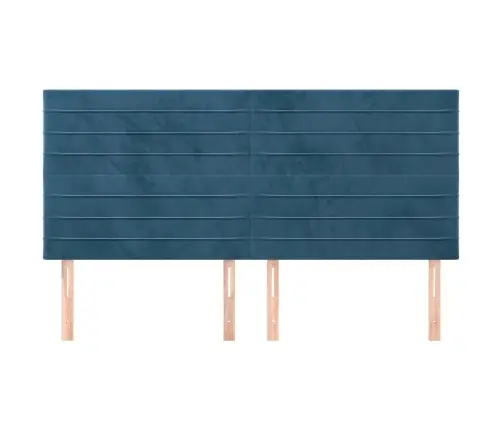 Gultas Galvgaļi, 4 Gab., 100X5X78/88 Cm, Zils Samts Vidaxl