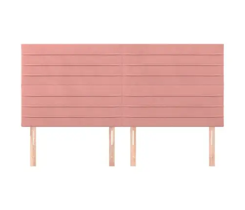 Gultas Galvgaļi, 4 Gab., 100X5X78/88 Cm, Rozā Samts Vidaxl