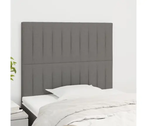 Gultas Galvgaļi, 2 Gab., 80X5X78/88 Cm, Tumši Pelēks Audums Vidaxl