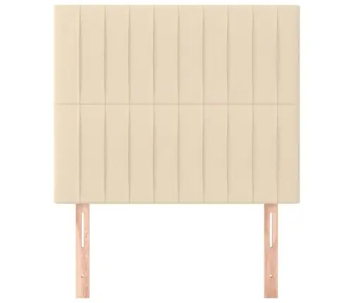 Gultas Galvgaļi, 2 Gab., 80X5X78/88 Cm, Krēmkrāsas Audums Vidaxl