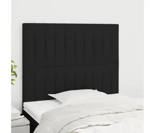 Gultas Galvgaļi, 2 Gab., 90X5X78/88 Cm, Melns Audums Vidaxl