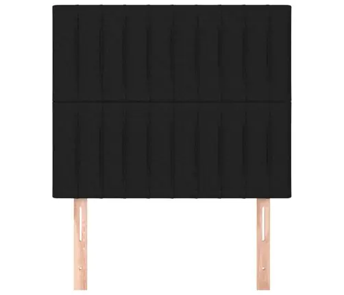 Gultas Galvgaļi, 2 Gab., 100X5X78/88 Cm, Melns Audums Vidaxl