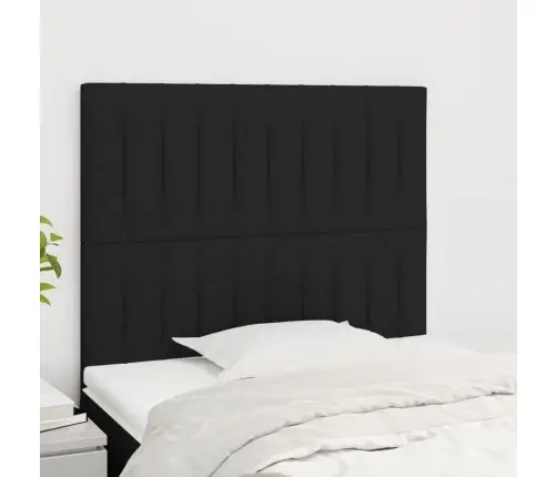 Gultas Galvgaļi, 2 Gab., 100X5X78/88 Cm, Melns Audums Vidaxl