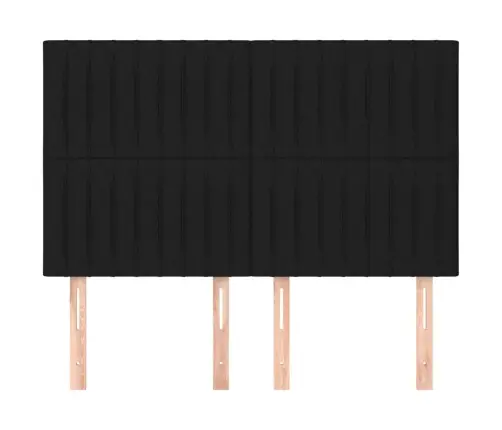 Gultas Galvgaļi, 4 Gab., 72X5X78/88 Cm, Melns Audums Vidaxl