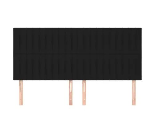 Gultas Galvgaļi, 4 Gab., 80X5X78/88 Cm, Melns Audums Vidaxl