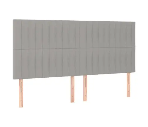 Gultas Galvgaļi, 4 Gab., 90X5X78/88 Cm, Gaiši Pelēks Audums Vidaxl