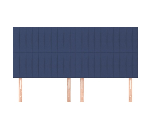 Gultas Galvgaļi, 4 Gab., 100X5X78/88 Cm, Zils Audums Vidaxl