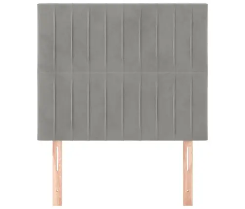 Gultas Galvgaļi, 2 Gab., 80X5X78/88 Cm, Gaiši Pelēks Samts Vidaxl