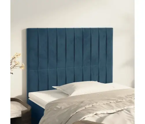 Voodipeatsid 2 Tk, Tumesinine, 80X5X78/88 cm Samet