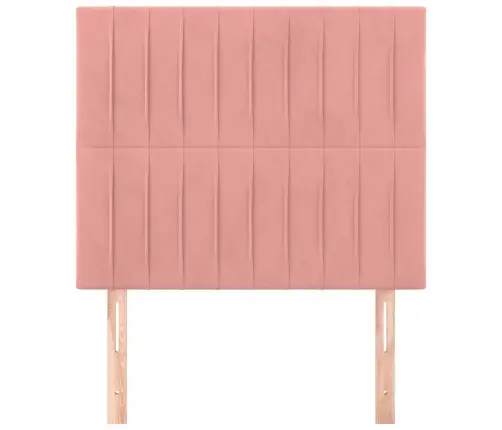 Gultas Galvgaļi, 2 Gab., 80X5X78/88 Cm, Rozā Samts Vidaxl