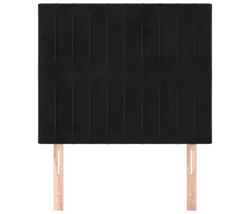Gultas Galvgaļi, 2 Gab., 90X5X78/88 Cm, Melns Samts Vidaxl