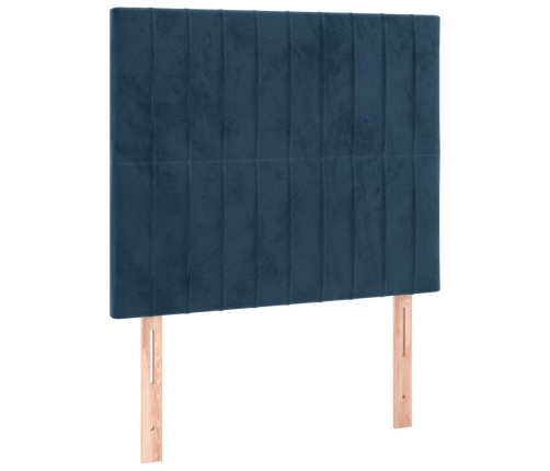 Voodipeatsid 2 Tk, Tumesinine, 90X5X78/88 cm Samet