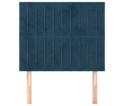 Voodipeatsid 2 Tk, Tumesinine, 90X5X78/88 cm Samet
