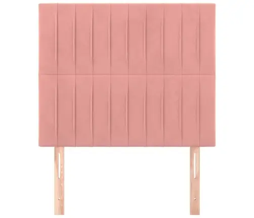 Gultas Galvgaļi, 2 Gab., 90X5X78/88 Cm, Rozā Samts Vidaxl