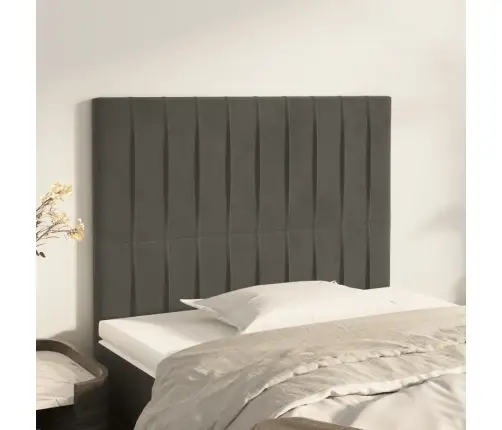 Galvūgalis, Tamsiai Pilkas, 100X5X118/128 cm Aksomas