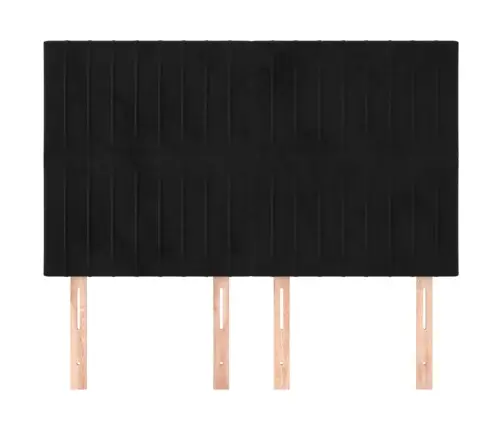 Gultas Galvgaļi, 4 Gab., 72X5X78/88 Cm, Melns Samts Vidaxl