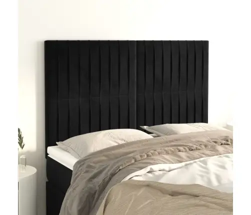 Gultas Galvgaļi, 4 Gab., 72X5X78/88 Cm, Melns Samts Vidaxl