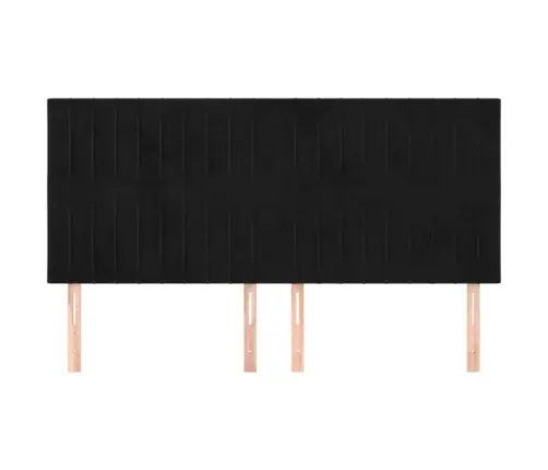 Gultas Galvgaļi, 4 Gab., 80X5X78/88 Cm, Melns Samts Vidaxl