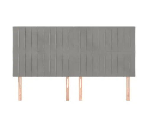 Gultas Galvgaļi, 4 Gab., 90X5X78/88 Cm, Gaiši Pelēks Samts Vidaxl