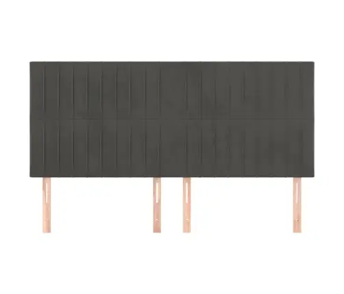 Galvūgalis, Tamsiai Pilkas, 200X5X118/128 cm Aksomas