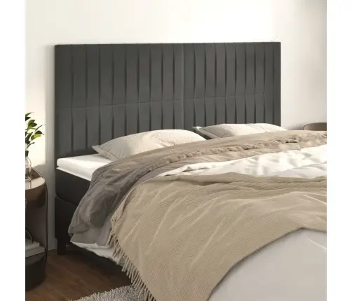 Galvūgalis, Tamsiai Pilkas, 200X5X118/128 cm Aksomas