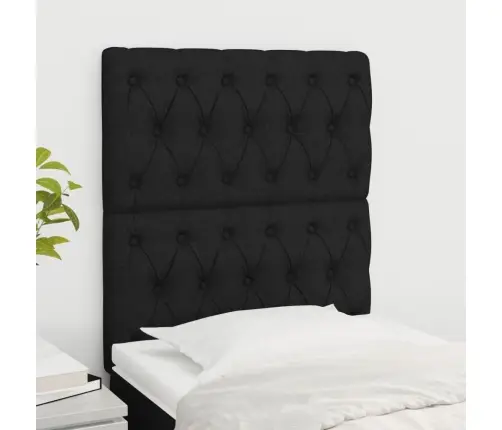 Gultas Galvgaļi, 2 Gab., 80X7X78/88 Cm, Melns Audums Vidaxl