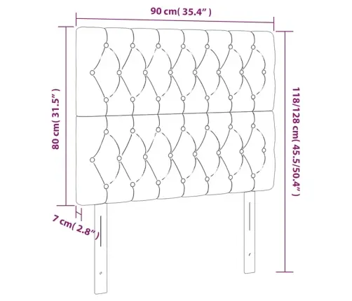Galvgalis, Tumši Brūns, 90X7X118/128 Cm, Audums Vidaxl