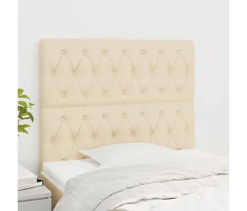 Gultas Galvgaļi, 2 Gab.,90X7X78/88 Cm, Krēmkrāsas Audums Vidaxl