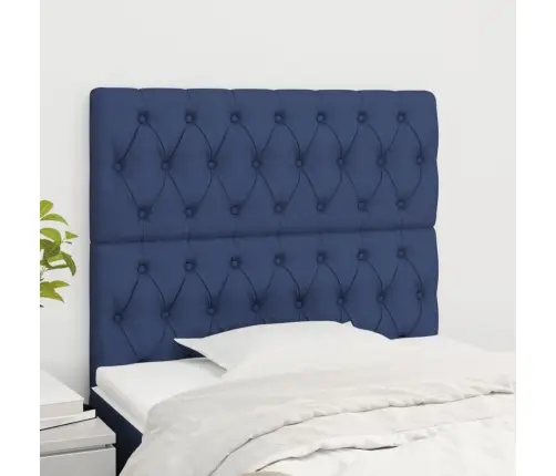 Gultas Galvgaļi, 2 Gab., 90X7X78/88 Cm, Zils Audums Vidaxl