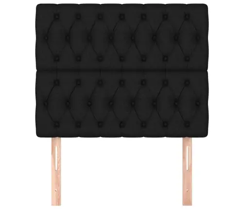 Gultas Galvgaļi, 2 Gab., 100X7X78/88 Cm, Melns Audums Vidaxl