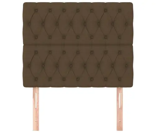 Gultas Galvgaļi, 2 Gab., 100X7X78/88 Cm,Tumši Brūns Audums Vidaxl