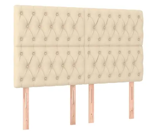 Gultas Galvgaļi, 4 Gab., 80X7X78/88 Cm, Krēmkrāsas Audums Vidaxl Gultas Galvgaļi, 4 Gab., 80X7X78/88 Cm, Krēmkrāsas Audums Vidaxl