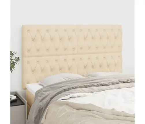 Gultas Galvgaļi, 4 Gab., 80X7X78/88 Cm, Krēmkrāsas Audums Vidaxl Gultas Galvgaļi, 4 Gab., 80X7X78/88 Cm, Krēmkrāsas Audums Vidaxl