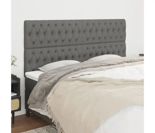 Gultas Galvgaļi, 4 Gab., 90X7X78/88 Cm, Tumši Pelēks Audums Vidaxl Gultas Galvgaļi, 4 Gab., 90X7X78/88 Cm, Tumši Pelēks Audums Vidaxl