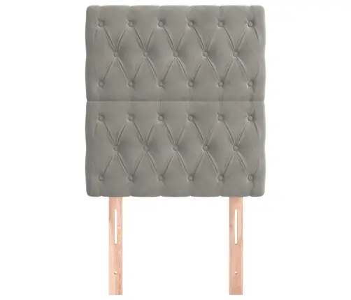 Galvūgalis, Šviesiai Pilkas, 80X7X118/128 cm Aksominis